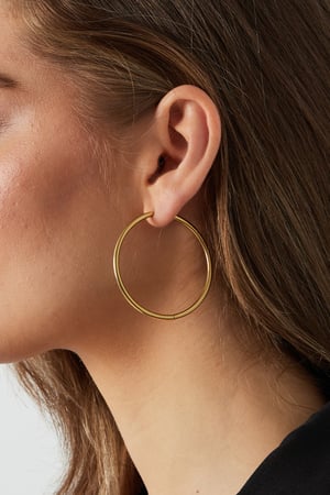Paslanmaz çelik küpe halkaları büyük Gold Stainless Steel h5 Resim2